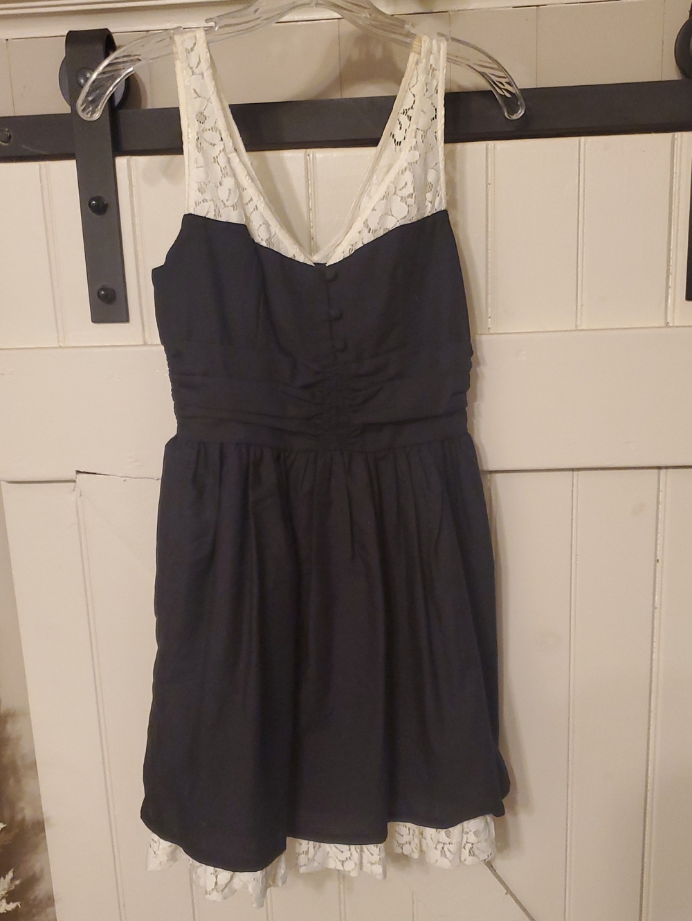 Women's Lace-Trimmed  Black Dress